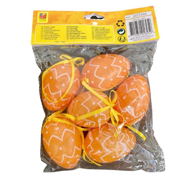 Závěsná velikonoční vajíčka Oranžová 6 ks