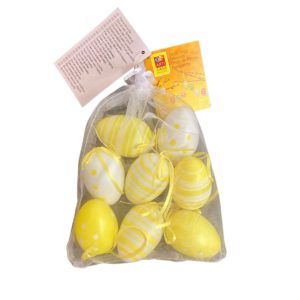 Závěsná velikonoční vajíčka Žlutá, 8 ks